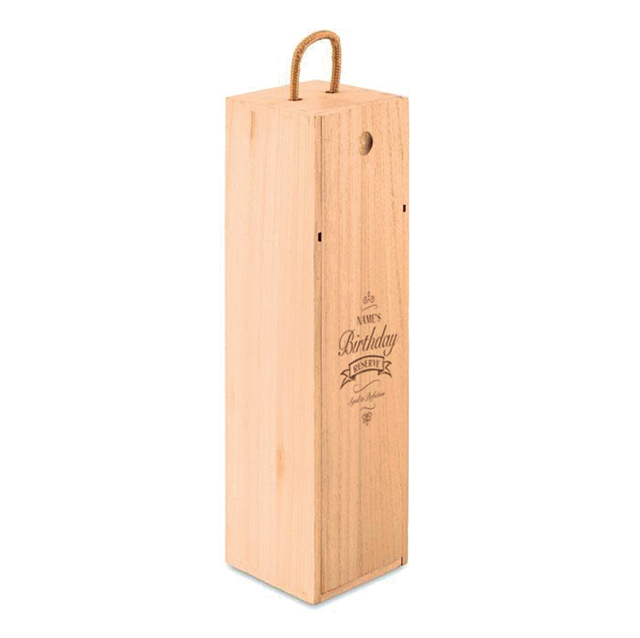Personalised Birthday Reserve Engraved Wooden Wine Box
